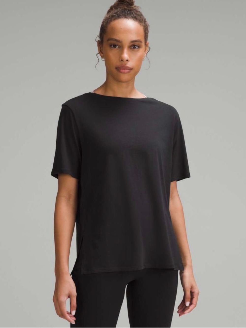NWT Lululemon Relaxed-Fit Boatneck T-Shirt Black Size 4